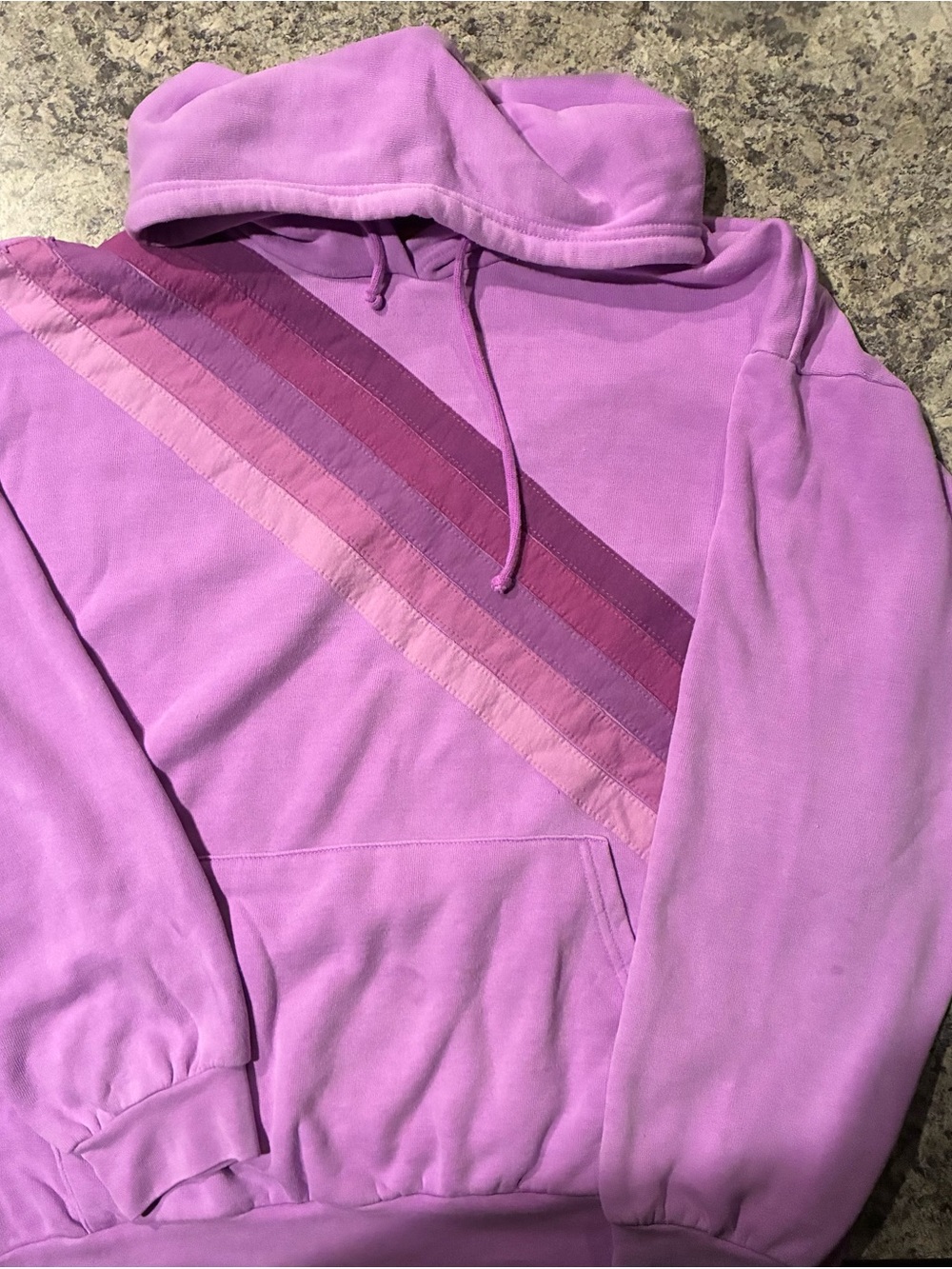 Aviator Nation 5 Stripe Cross Stripe Purple Hoodie Size Large - Picture 2 of 9